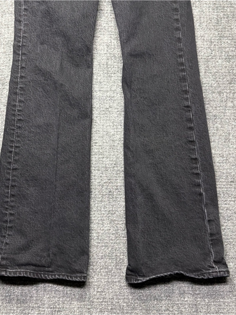 Levis Premium Jeans Womens 25x33 Black Ribcage Boot Button Fly Big E - Picture 14 of 16